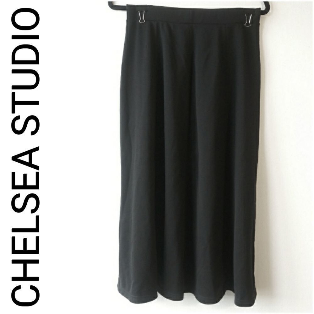 CHELSEA STUDIO A-LINE COTTON SKIRT - BLACK